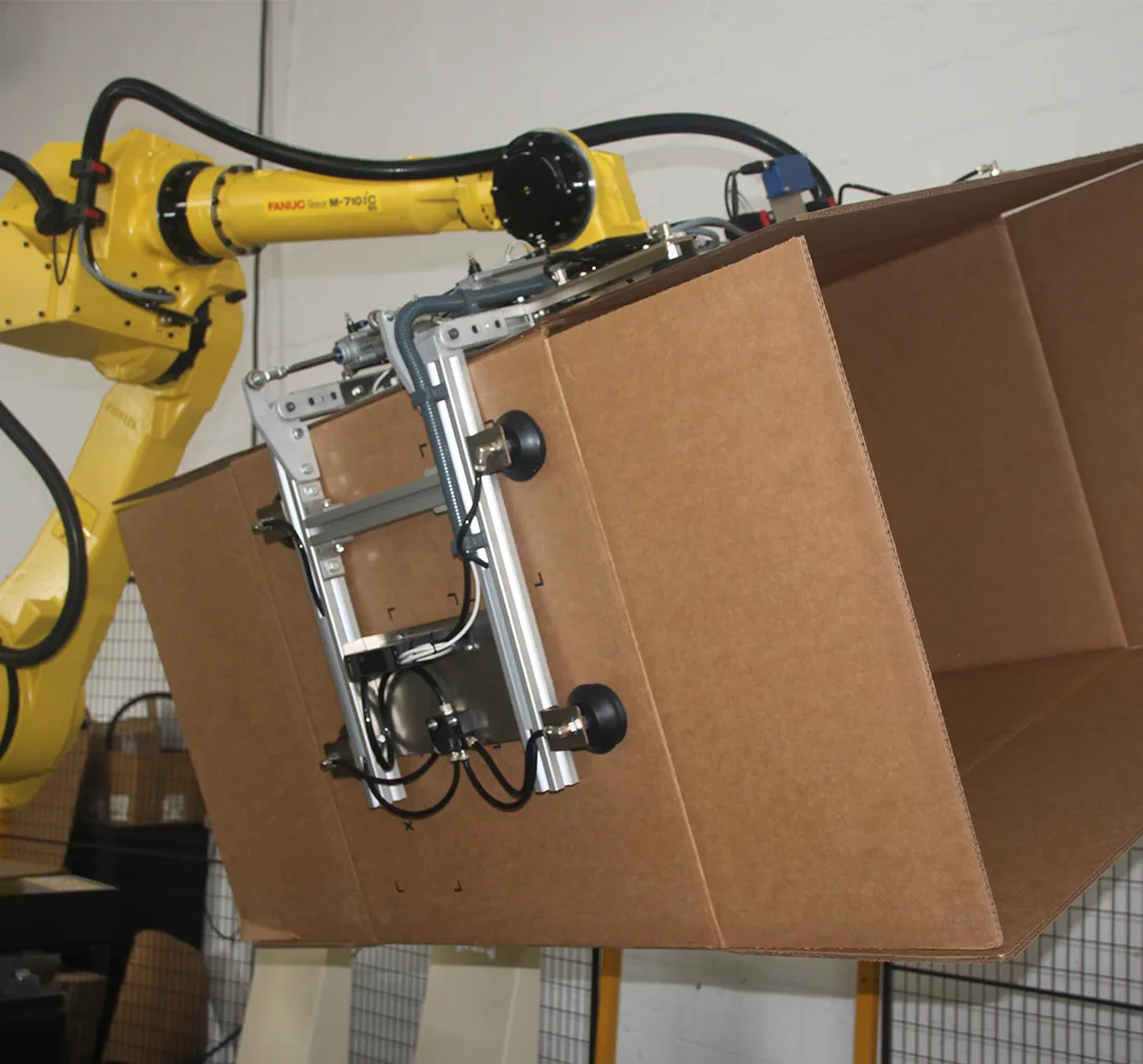 Formado de cajas con robot